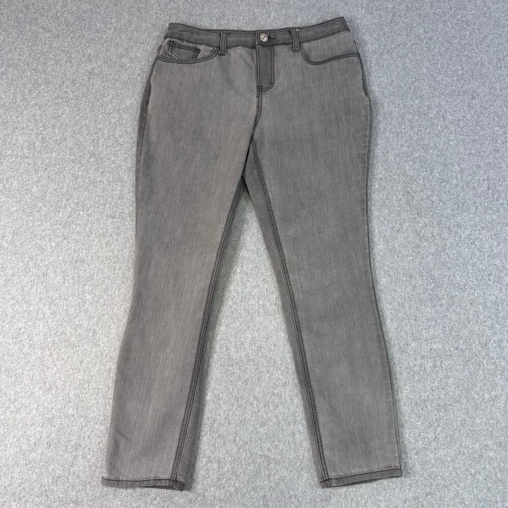 Christopher & Banks Petite Jeans Gray Womens Size 6P Mid Rise Slim Fit Stretch